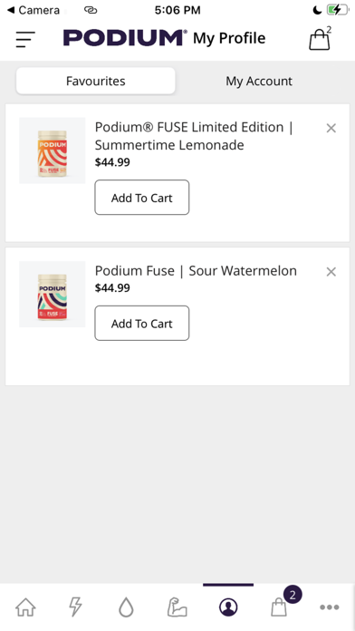 PODIUM Nutrition Screenshot