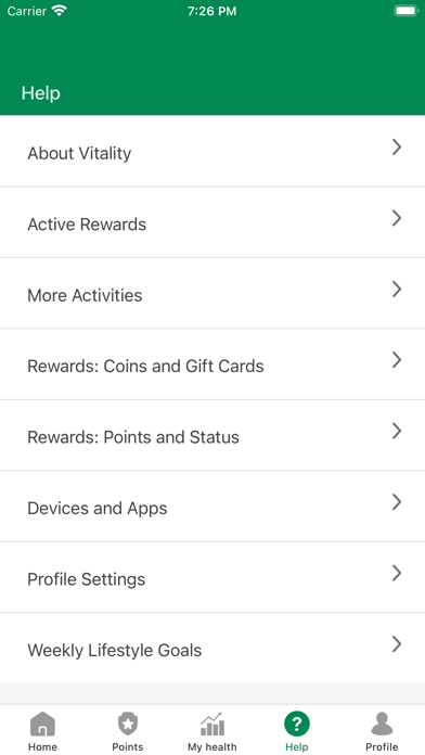 Manulife Vitality Grp Benefits Screenshot