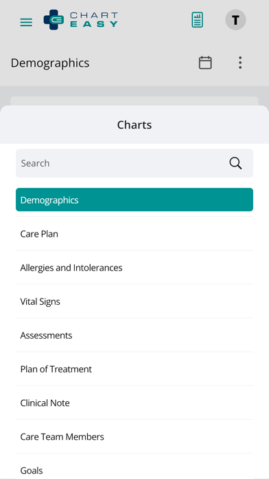 ChartEasy Patient Portal Screenshot