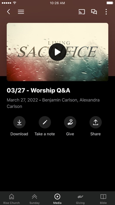 Rise Church App Screenshot