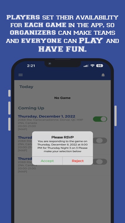 HappyRoster pickup sports app