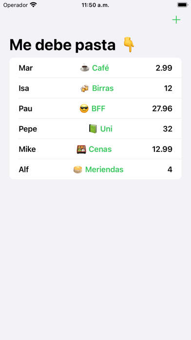 Deudas: Lista de gente Screenshot
