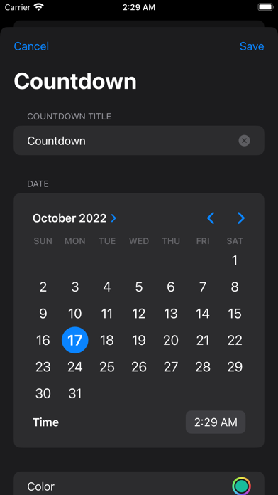 Countdown - Event Reminder Screenshot