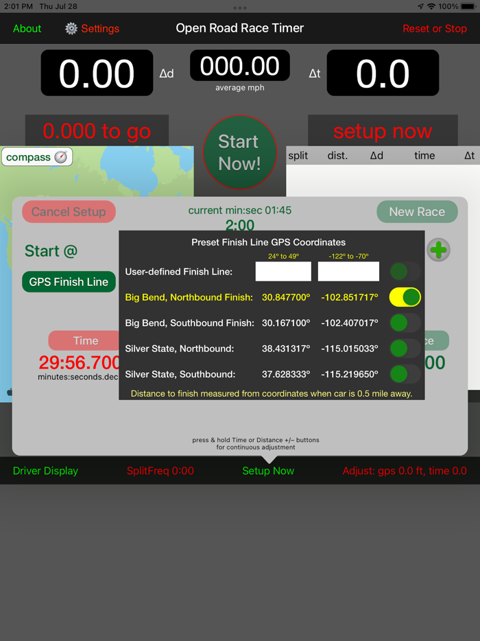 Open Road Race Timer