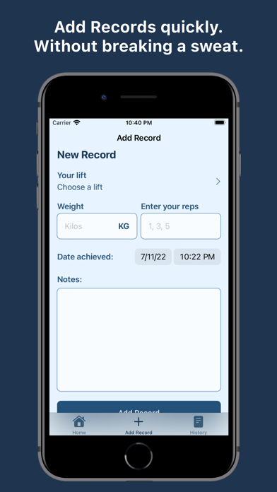 Record Recall: Log Your Bests Screenshot