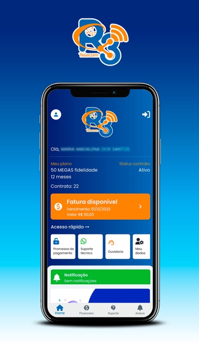 R3 Fibra - Suporte Cliente Screenshot