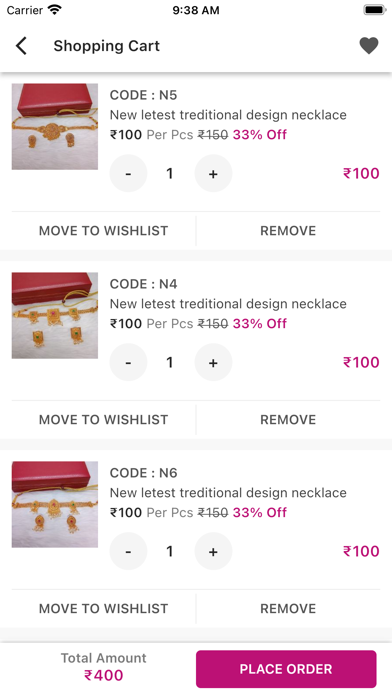 Unkar Jewellery : Shopping App Screenshot