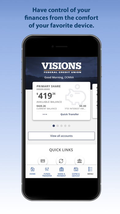 Visions FCU Mobile Screenshot