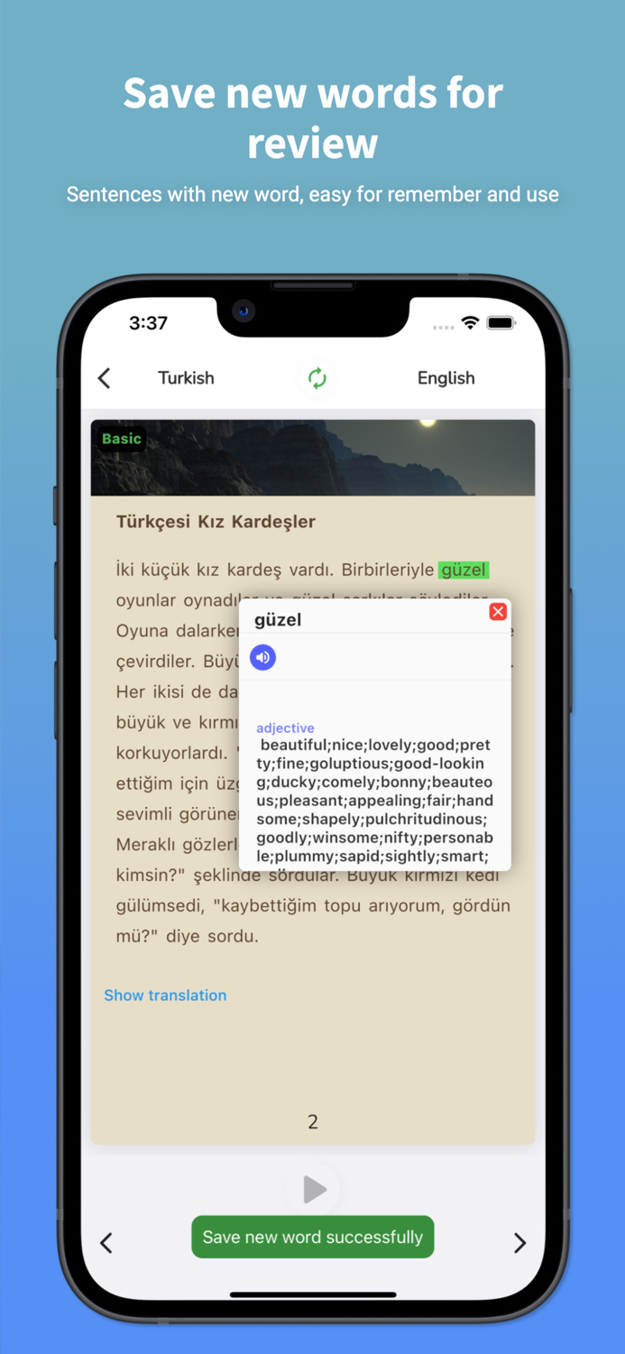 Turkish Translator and Learn 45