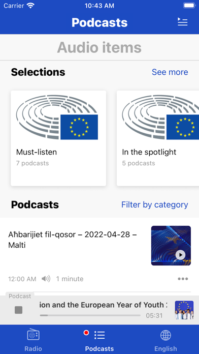 EuroParl Radio Screenshot