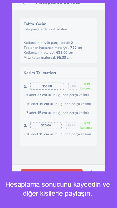 Kesim Hesaplayıcı Screenshot