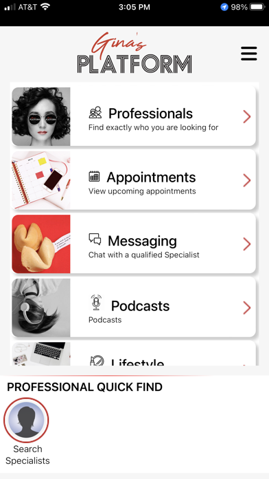 Gina's Platform Screenshot