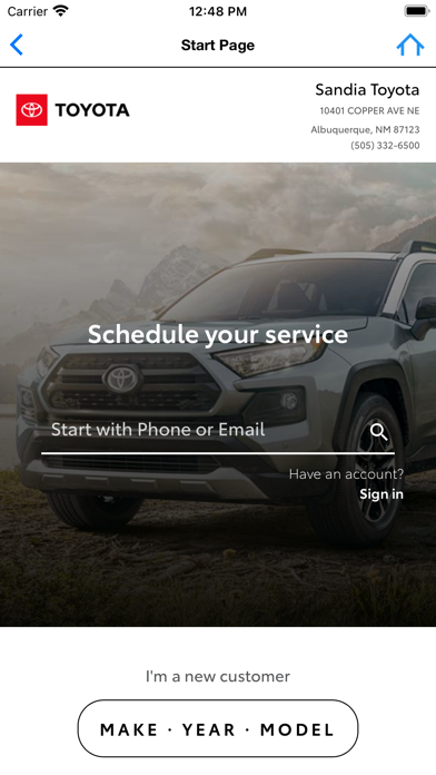 Sandia Toyota Screenshot