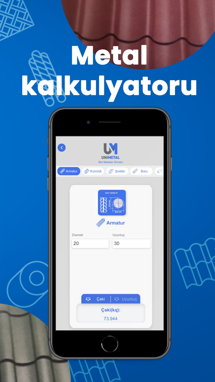 Unimetal Dam kalkulyatoru