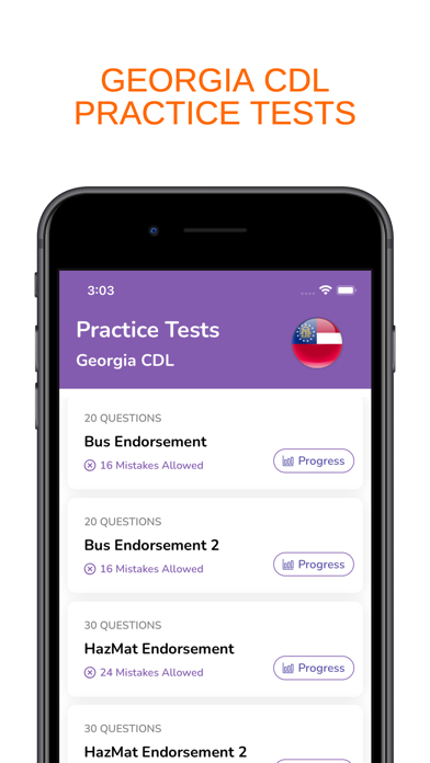 Georgia GA CDL Permit Prep Screenshot