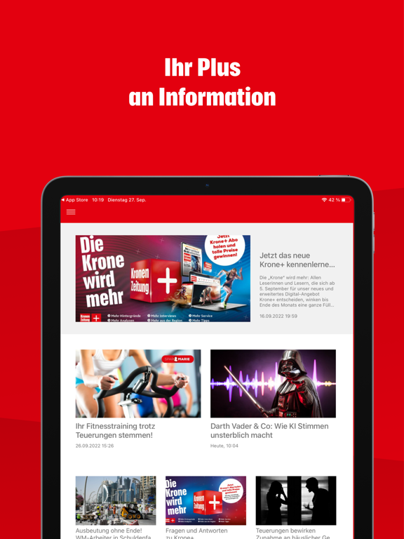 Krone ePaper iPad screenshot 7 - News app
