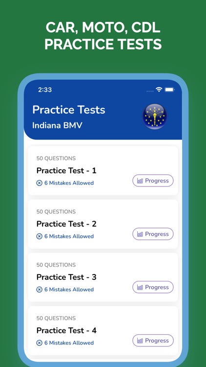 Indiana IN BMV Permit Test