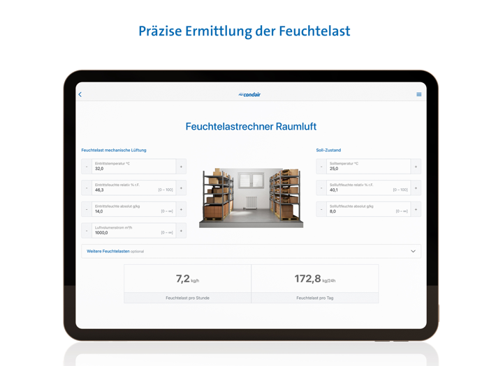 Feuchtelastrechner Prozess