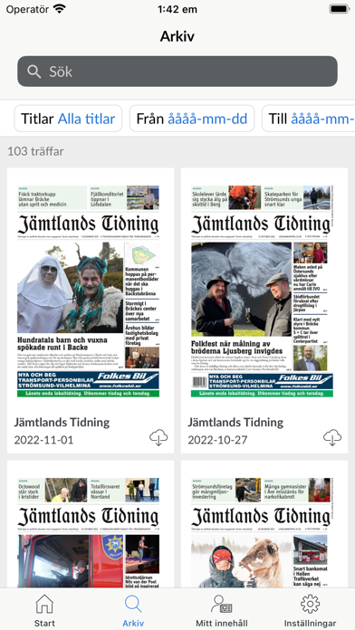 Jämtlands Tidning Screenshot