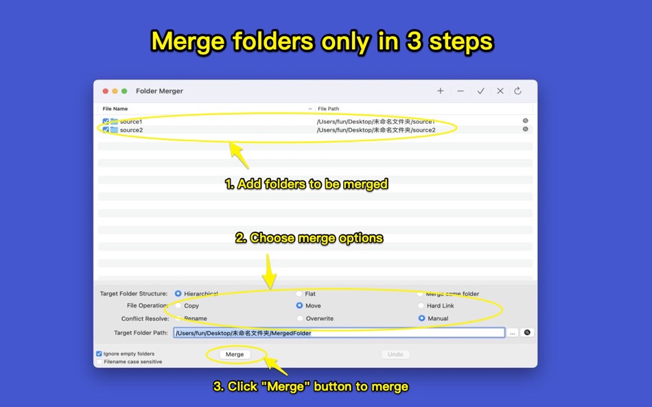 #2. Folder Merger (macOS) By: 刚刚 孔