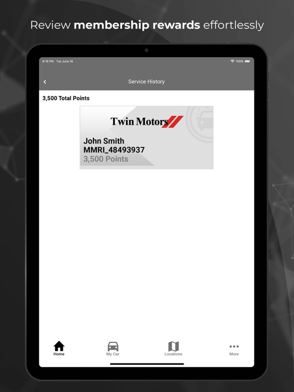Twin Motors VIP Rewards iPad screenshot 5 - Business app