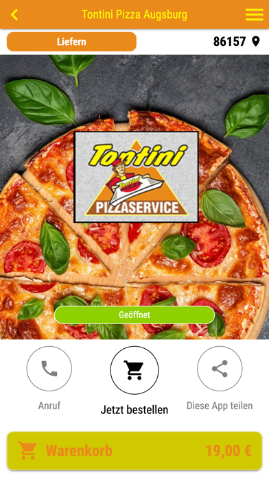 Tontini Pizza Augsburg Screenshot