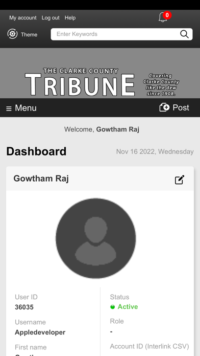 Clarke County Tribune Screenshot