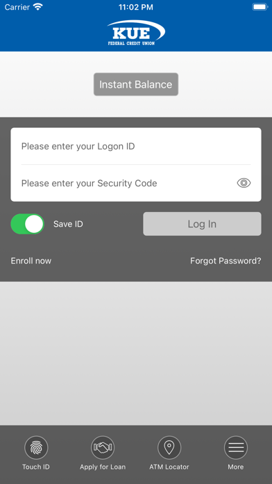 KUE Federal Credit Union Screenshot