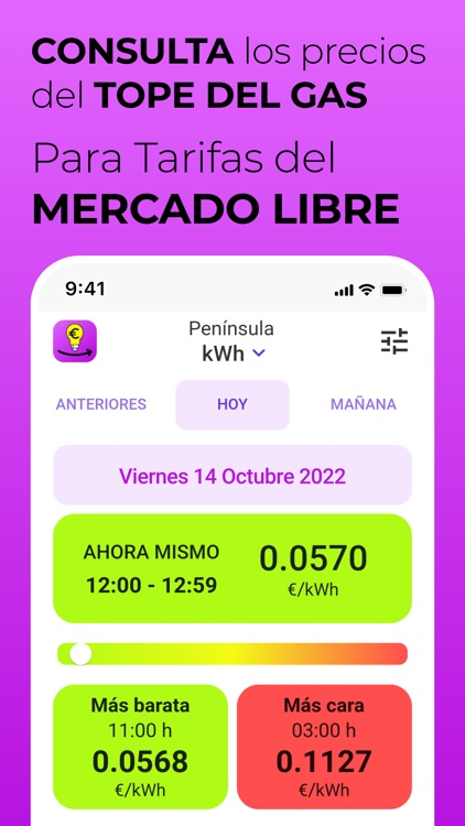 Tope del Gas: Precio Luz Hora