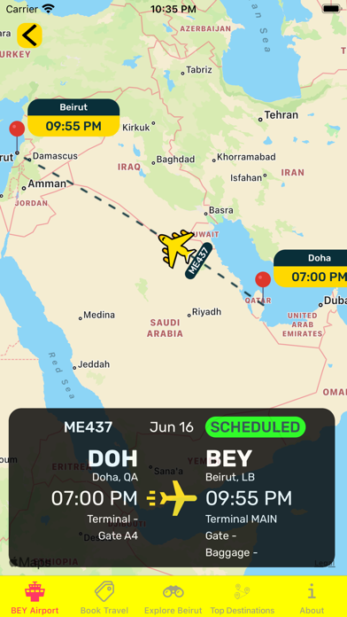 Beirut Airport (BEY) + Radar Screenshot
