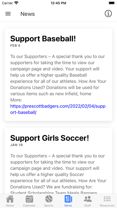 Prescott Athletics (Arizona) Screenshot