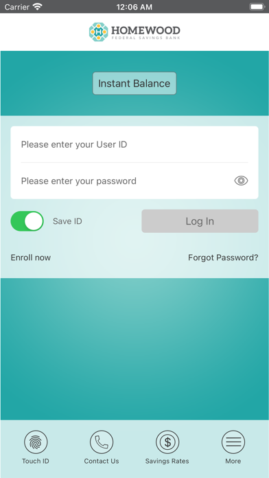 Homewood FSB Mobile Banking Screenshot