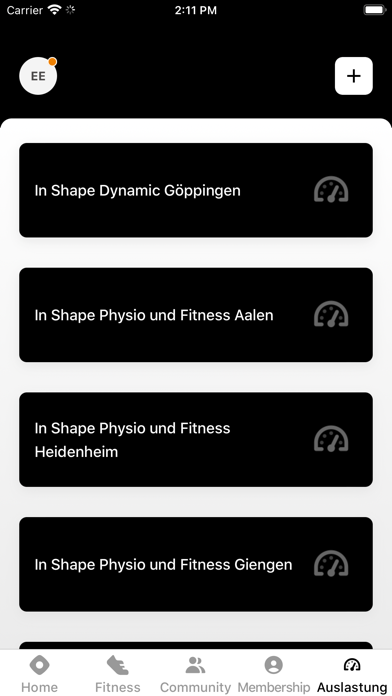 In Shape Fitness. Screenshot