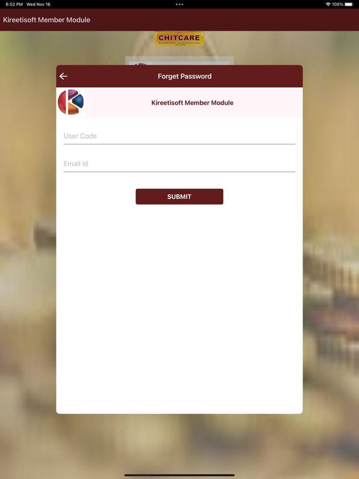 Chit Care Member Module