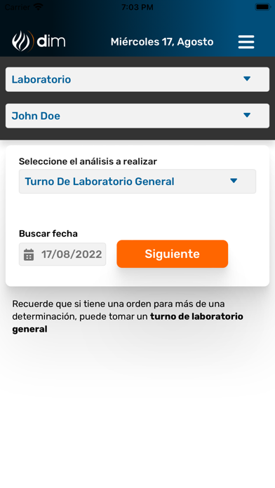 DIM SALUD Turnos y Resultados Screenshot