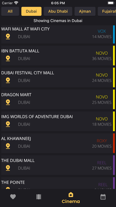 UAE - Cinemas & Events Screenshot