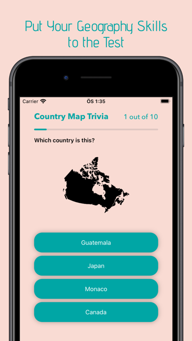 Country Map Trivia Screenshot
