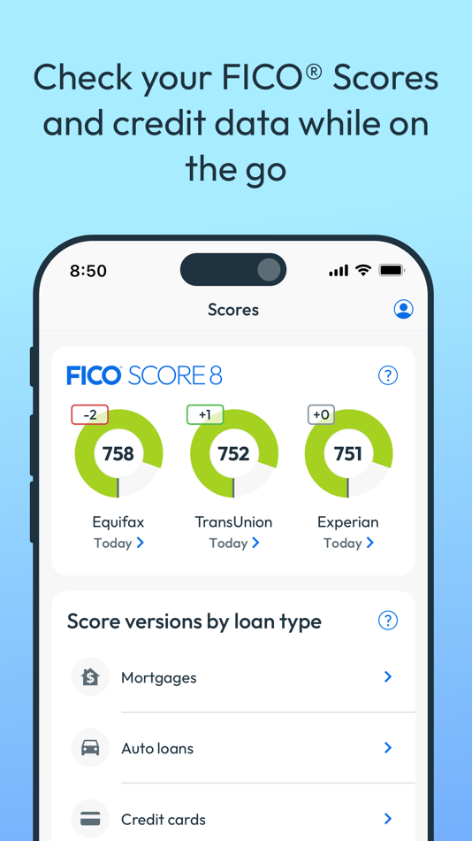 #1. myFICO - FICO Score Monitoring (iOS) By: FICO