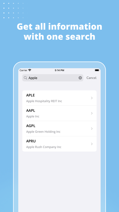 InStock: Stock Market Screenshot