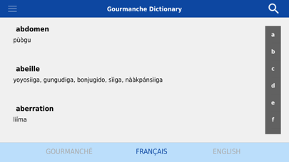 Gourmanche Dictionary Screenshot