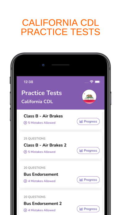 California CA CDL Permit Test Screenshot