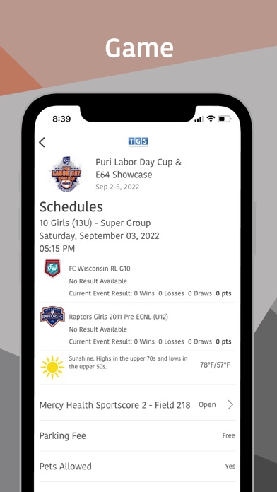 Rockford Raptors Tournaments Screenshot