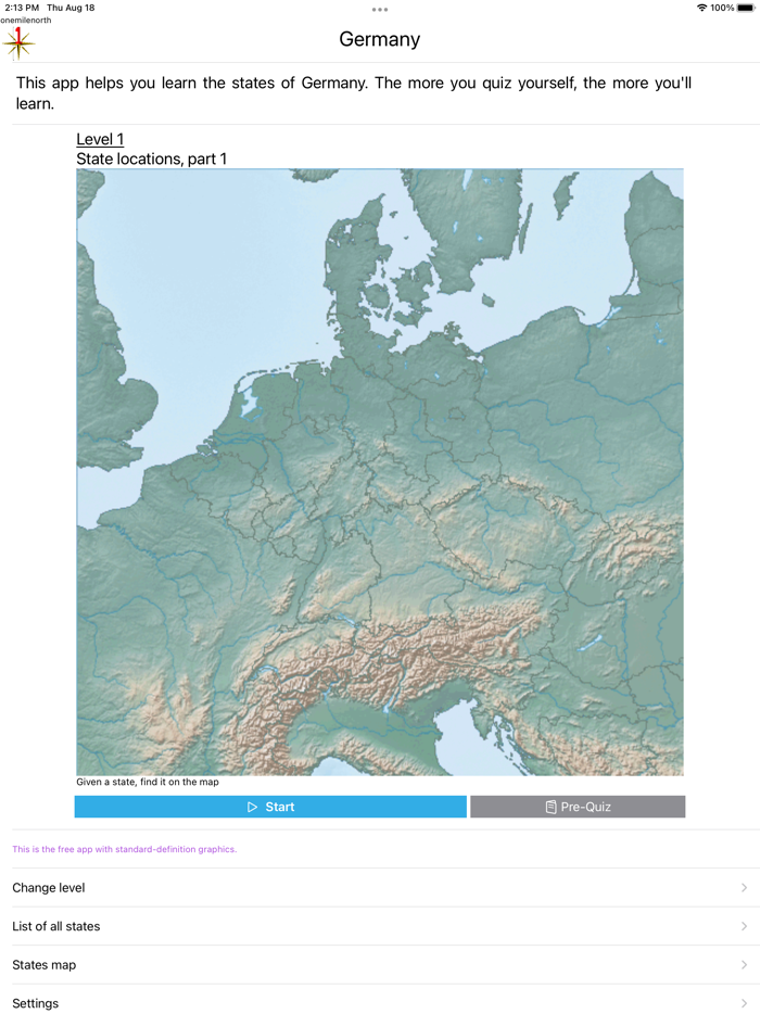 OneMileNorth Germany Quiz