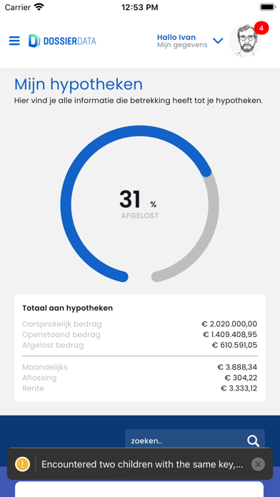 Klantportaal Screenshot