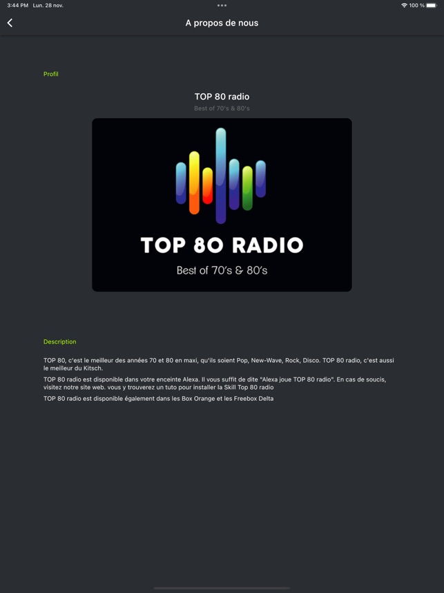 TOP 80 radio dans l'App Store