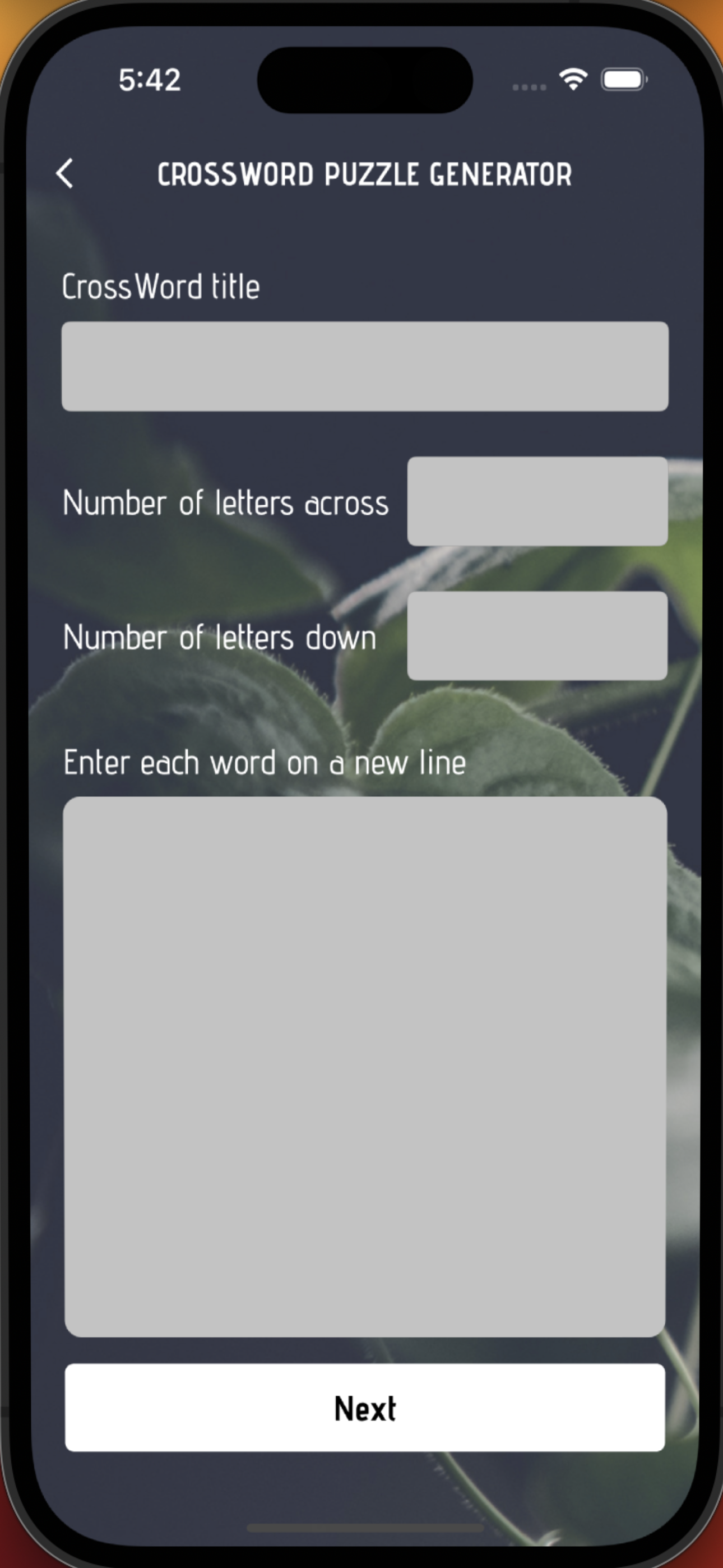 CrossWord Puzzle Generator