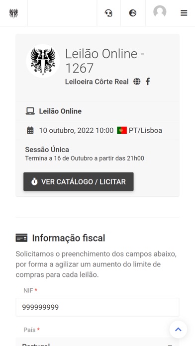 Leiloeira Côrte Real Screenshot