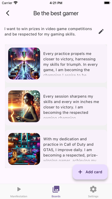 Aiantra Vision Board Screenshot