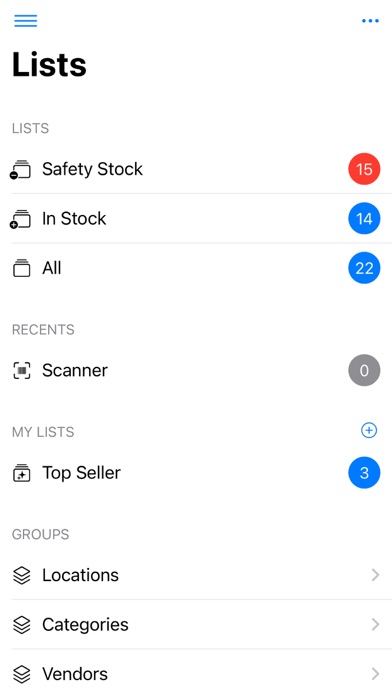Inventory Control with Scanner Screenshot