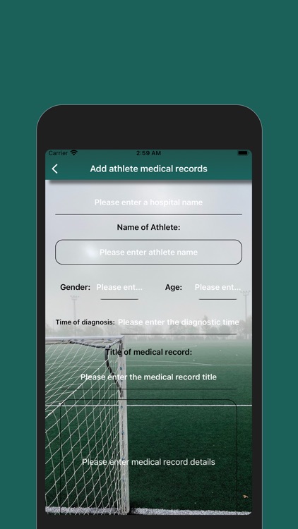 Athlete's medical records